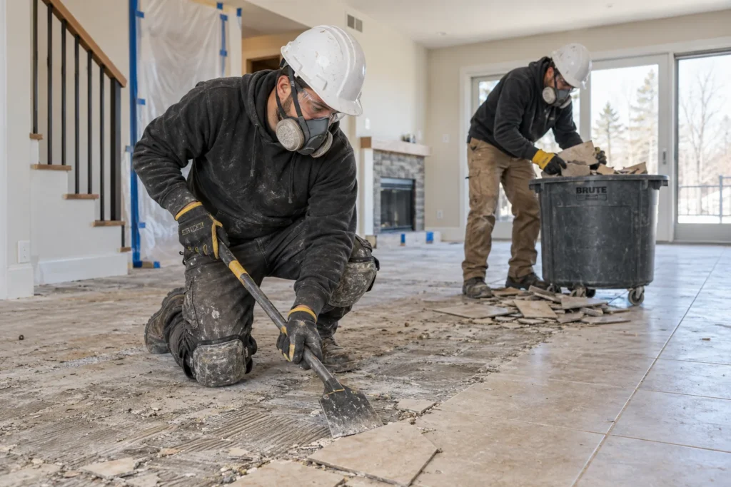 Flooring interior demolition work
