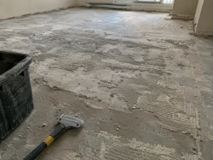 Floor surface after covering removal