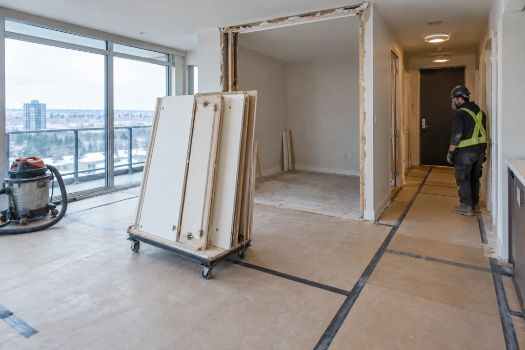 Interior strip-out in a property typical of North York