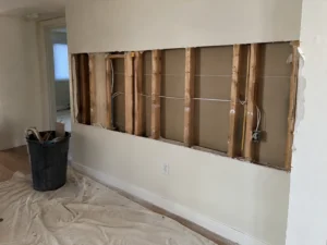 Selected wall opening with retained adjacent finishes